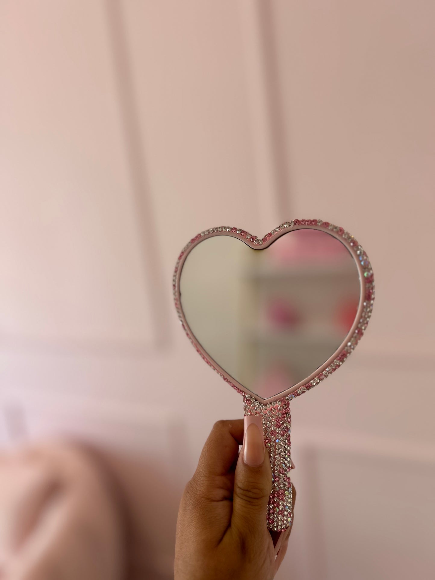 Blinged Up Heart Mirror